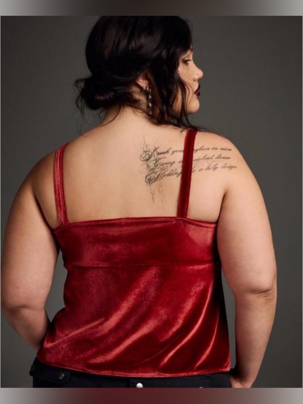 Torrid Nightfall Gothic Red Velvet Hook & Eye Cami Tanktop, Large, NWT! - Picture 11 of 16